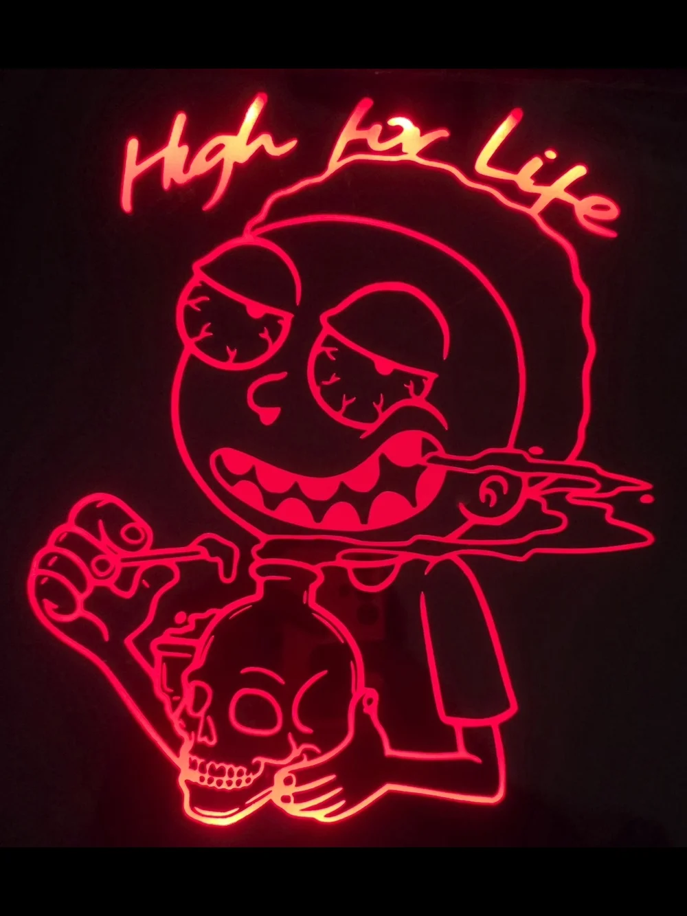 Blue Neon 'High for Life' Rick Graphic Light